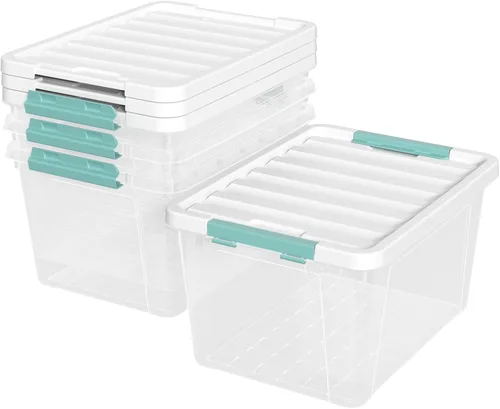 Vista 9 de Cajas de almacenamiento grandes de plástico transparente de 36
