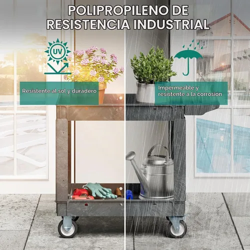 Vista 6 de YITAHOME - Carrito utilitario gris sobre ruedas, capacidad de 550 libras, 40 x 17 pulgadas