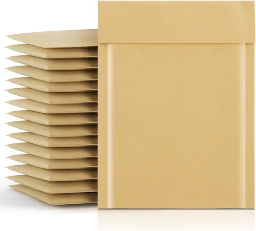 Vista 11 de Fuxury Paquete de 25 sobres de burbujas de papel kraft de 8.5 x 12 pulgadas, sobres acolchados de fuerte adherencia autosellados, sobres acolchados
