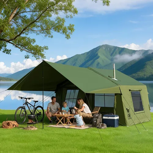 Vista 2 de Inflatable Tents for Camping, Blow Up Tent with Stove Jack, Ytaoeo Hot Tent