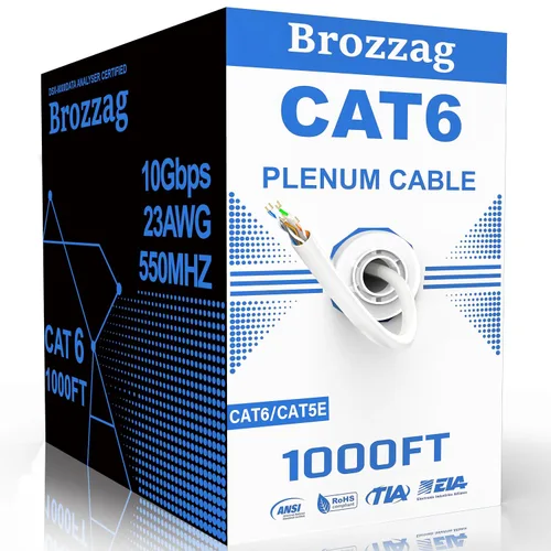 Vista 22 de Cable Ethernet de 10 pies para Cat6/Cat5E, 10 Gbps compatible con Cat8/Cat7, cable de red 24AWG para interiores y exteriores, entierro directo