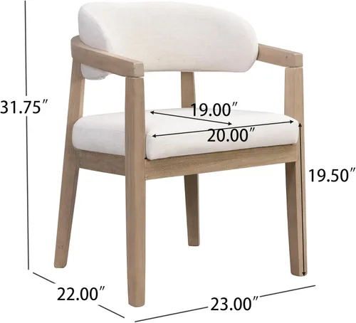 Vista 3 de Merax Juego de comedor retro de 7 piezas para 6, juego de mesa de comedor moderno de mediados de siglo con mesa rectangular de madera de caucho y 6