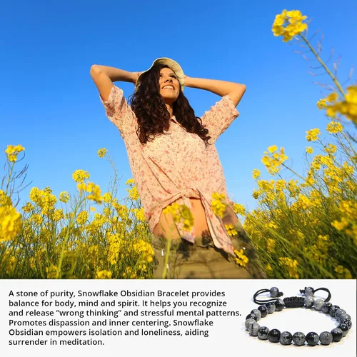 Vista 195 de Adjustable Crystal Bracelet – Gemstone Bead Bracelet with Adjustable Macrame String – Chic Gemstone Bracelet for Men and Women – 8mm Round Healing