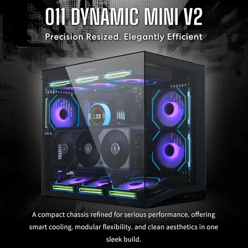 Vista 9 de LIAN LI O11D MINI V2 Carcasa de Computadora Compacta ATX Mid-Tower de Flujo de Aire Vista Panorámica Flujo de Aire Completamente Ventilado