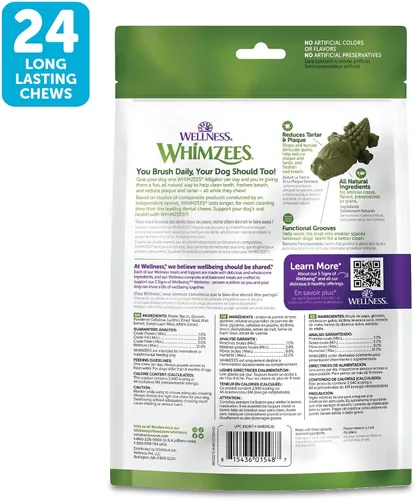 Vista 9 de WHIMZEES Wellness Alligator - Golosinas dentales para perros, masticables naturales, tamaño pequeño, (24 unidades)
