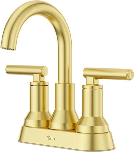 Vista 22 de Grifo para lavabo de baño Pfister Capistrano, 8 pulgadas de separación amplia, 2 manijas, 3 orificios, certificado NSF, acabado negro mate Spot Spot