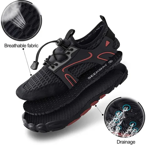 Vista 3 de SEEKWAY - Zapatos acuáticos para hombre y mujer, secado rápido, para playa, natación, río, piscina, lago, senderismo, kayak, surfing