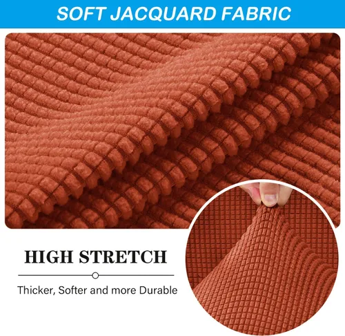 Vista 3 de OBCREAT Fundas otomanas, funda otomana de jacquard elástico, suave y gruesa, plegable, funda de almacenamiento rectangular para reposapiés con parte