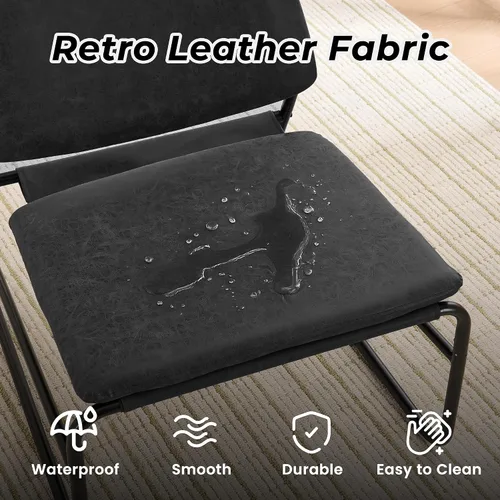 Vista 4 de DAICO Silla decorativa moderna, impermeable, sin brazos, cómodas, tapizadas, con marco de metal, para sala de estar, dormitorio, balcón, jardín