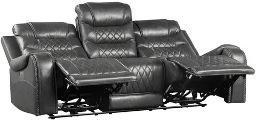 Vista 5 de Pemberly Row Sofá reclinable doble de microfibra tradicional de 21" en gris