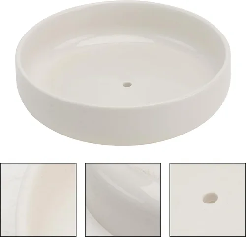 Vista 7 de White Ceramic Plant Pots with Drainage Holes 3pcs for Succulents