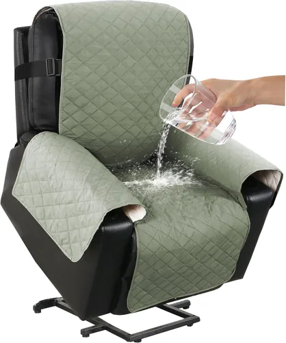Vista 12 de Turquoize Funda reclinable 100% impermeable para ancianos, fundas reclinables antideslizantes para sillas reclinables de elevación eléctrica Marrón