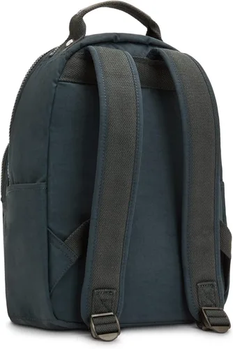 Vista 30 de Kipling Mochila pequeña Seoul para mujer, duradera, correas acolchadas para el hombro con funda para tableta, bolsa, Firma Emb, Mochila para tableta