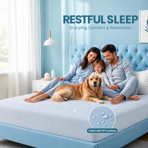 Vista 9 de Sleepdown Protector de colchón tamaño matrimonial, sábana bajera Blanco