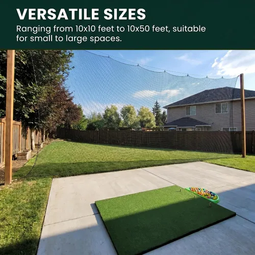 Vista 6 de Golf Net for Hitting Practice, 10Ft to 50Ft Golf Ball Netting with 33Ft Hanging Nylon Rope,Also Use as Baseball, Hockey, Soccer, LAX