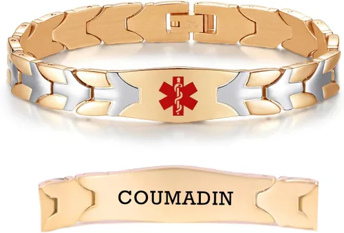 Vista 73 de LinnaLove Pulseras de alerta médica de pez volador para hombres y mujeres, pulseras médicas de acero inoxidable con grabado gratis, 8.5 pulgadas