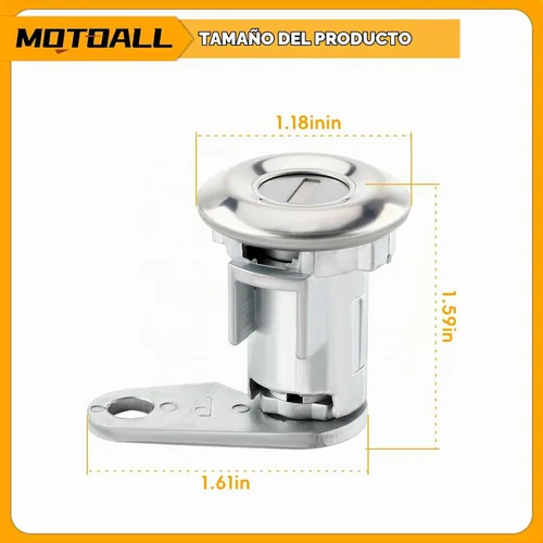 Vista 3 de MOTOALL Cilindro de cerradura de puerta y llaves para Ford E-150 E-250