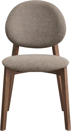 Vista 4 de Acme Hadasa - Silla auxiliar de lino y madera en color marrón y nogal (juego de 2)