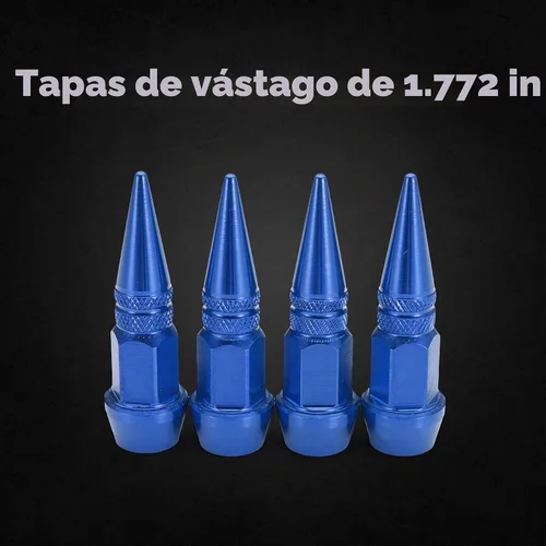 Vista 2 de Tapas de Vástago de Válvula de Neumático de Coche 4 PIEZAS Cubiertas Universales de Vástago Juego de Tapas de Válvula de Neumático de Aluminio
