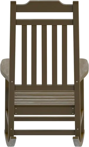 Vista 9 de BizChair Mecedora de poliresina para todo tipo de clima en caoba