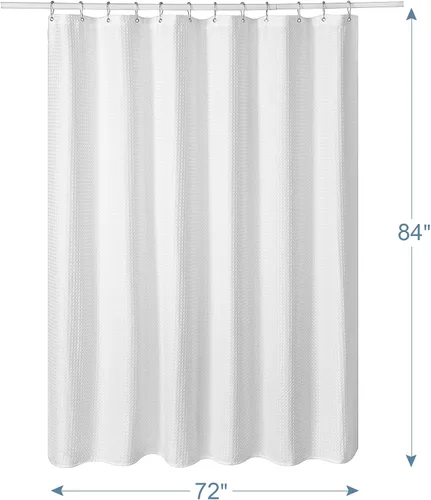 Vista 6 de AmazerBath Juego de cortina de ducha transparente impermeable y juego de cortina de ducha de gofre blanco resistente, 72 x 84 pulgadas