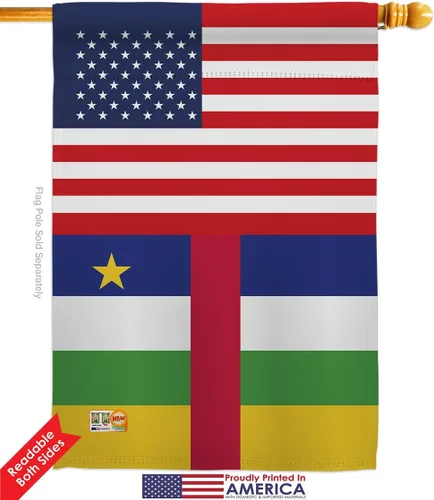 Vista 2 de Central African Republic US Friendship Garden House Flags Set Regional USA American Alliance World Country Particular Area Small Decorative Gift