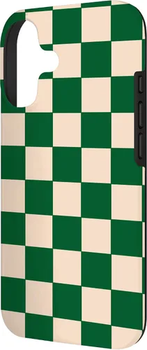 Vista 2 de Funda de tablero de ajedrez a cuadros blanco crema verde para iPhone 17