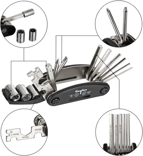 Vista 3 de WOTOW Kit de herramientas para bicicleta, multiherramienta portátil