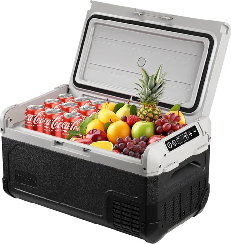 Vista 11 de Refrigerador portátil para auto de 20L, refrigerador con congelador de una zona de 21QT con evaporador de expansión por soplado, puerta reversible