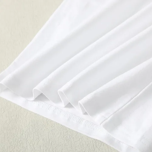 Vista 6 de 12M-14Y - Camiseta de algodón para niñas pequeñas, color sólido, blusa con volantes, camiseta casual de algodón