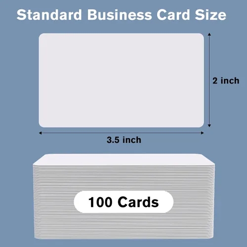 Vista 10 de MaxGear 3.5 x 2 tarjetas de visita en blanco 100 piezas Cartulina blanca de 300 GSM, tarjeta de notas de papel Kraft, tarjetas de agradecimiento