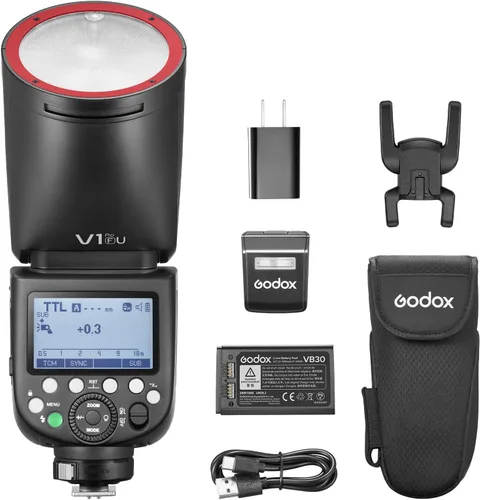 Vista 10 de Godox V1Pro-S TTL Flash para Sony, 76Ws cabeza redonda Speedlite, 1/8000s