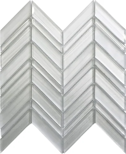 Vista 5 de Mosaico de vidrio Chevron de 10.4 x 10.4 pulgadas (muestra de muestra: 4 x 5 pulgadas) Swatch to check color & finish before ordering a full box.