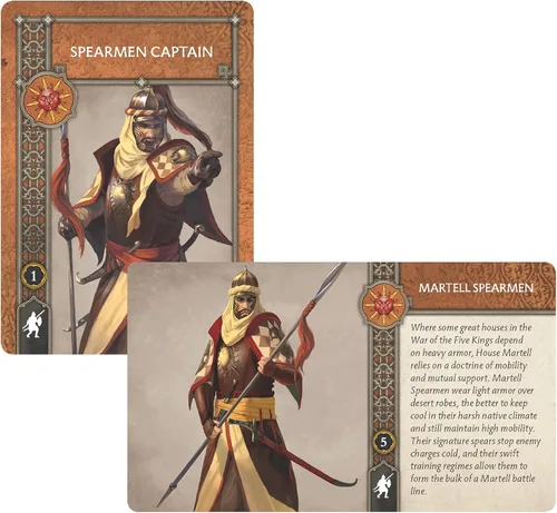 Vista 4 de CMON Una canción de hielo y fuego juego de miniaturas de mesa Martell Spearmen Unit Box – Elite Defenders of Sunspear, juego de estrategia