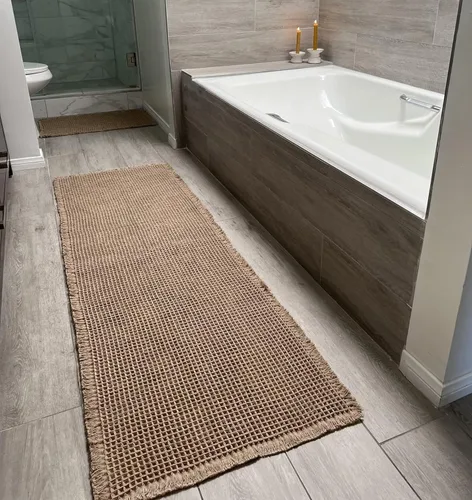 Vista 10 de Tapete de Baño Waffle Mejorado – Ultra Suave, Súper Absorbente y Alfombra Antideslizante con Borlas, Lavable a Máquina, Respaldo de Goma para Baño