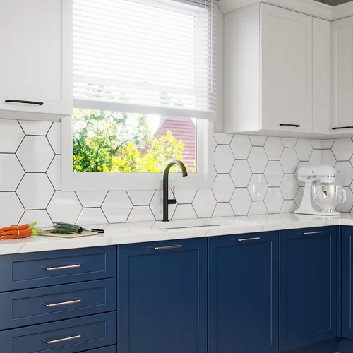 Vista 5 de Paquete de 1 unidad de níquel cepillado con agujero central de 3.75 pulgadas Manijas de metal sólido para gabinetes de baño y decoración del hogar