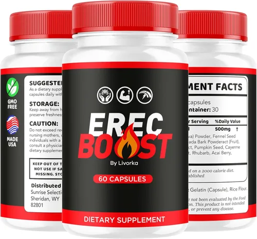 Vista 4 de ErecBoost Capsulas (2 unidades) Original Capsulas Suplemento Pastillas – Fórmula Avanzada, 120 Cápsulas por 2 Meses