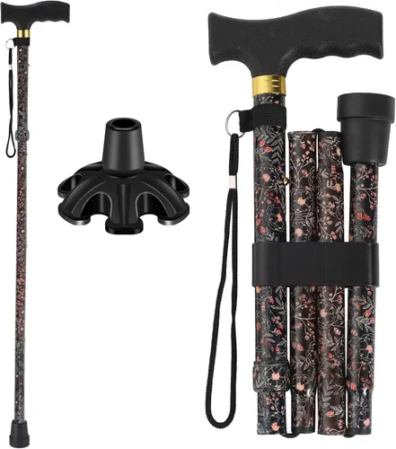 Vista 10 de Walking Cane PANZHENG Cane for Man/Woman Mobility & Daily Living Aids 5-Level Height Adjustable Walking Stick Comfortable Plastic T-Handle