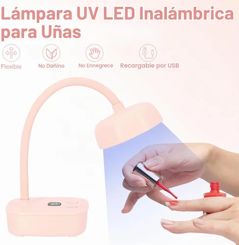 Vista 3 de Lámpara de uñas LED UV, lámpara de uñas de curación flash con sensor automático y 2 temporizadores, luz UV de cuello de cisne para gel de extensión