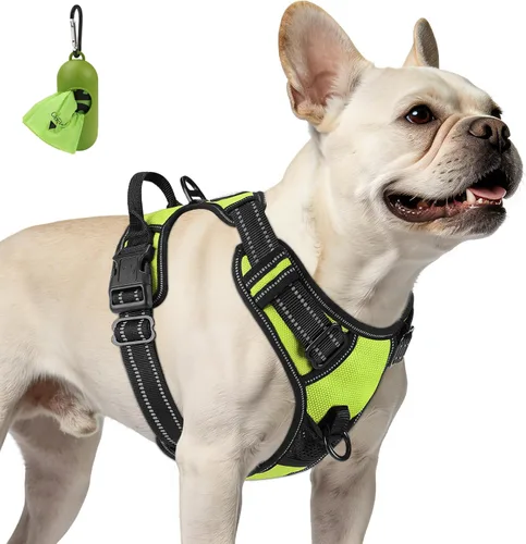 Vista 37 de Joytale Arnés sin tirones para perros pequeños, chaleco reflectante para mascotas con clip frontal, arnés acolchado suave ajustable con asa de fácil