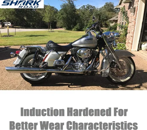 Vista 6 de SHARKROAD 1 rotor delantero y 1 rotor trasero de 11.5 pulgadas para Harley Davidson Touring Sportster Softail Dyna Rotor Actualización del sistema