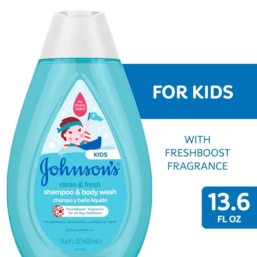 Vista 7 de Johnson's Clean & Fresh Champú y Jabón Corporal para Niños 2-en-1 Lavado Diario del Cabello y Cuerpo para Niños y Pequeños Limpia Suavemente