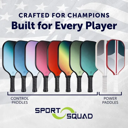 Vista 6 de Sport Squad Pickleball Paddles Set of 2 and Single Paddles - Lightweight, Durable & High-Performance Playability - Enhanced Grip & Power - USA
