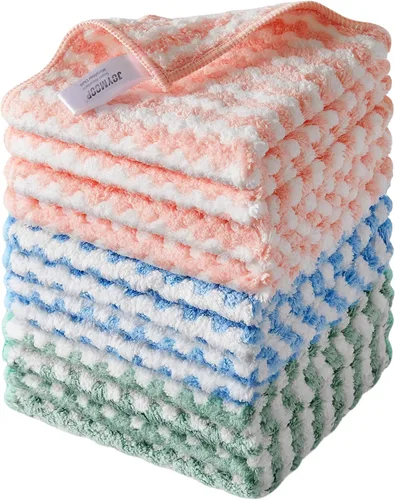 Vista 14 de JOYMOOP Paño de limpieza de microfibra, juego de 18 piezas, pequeño, rosa