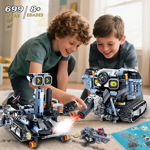 Vista 7 de HiWEEGO 5 en 1 cambiable LED ojos robot construcción conjunto para niños mayores de 12 años