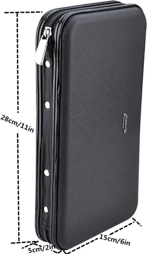 Vista 2 de Funda para CD, billetera resistente de capacidad para 72 personas, soporte para DVD para automóvil, carcasa rígida resistente, soporte para disco
