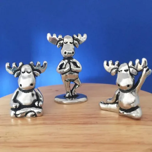 Vista 2 de Basic Spirit Yoga Moose Poses Estatuas Miniaturas Estatuas Estatuas Regalos Namaste Zen