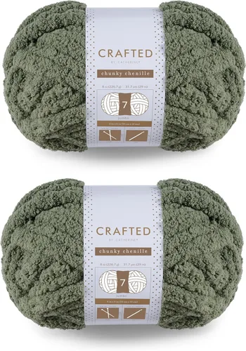 Vista 12 de Crafted By Catherine Hilo de Chenille Grueso - Paquete de 2 (8 oz / 227 g, 31.7 Yardas Cada Madeja), Beige, Calibre 7 Jumbo