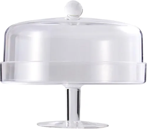 Vista 10 de Soporte de acrílico para pasteles con tapa de cúpula: soporte cubierto elegante para tartas con patas grande con cúpula uso como soporte, cubierta