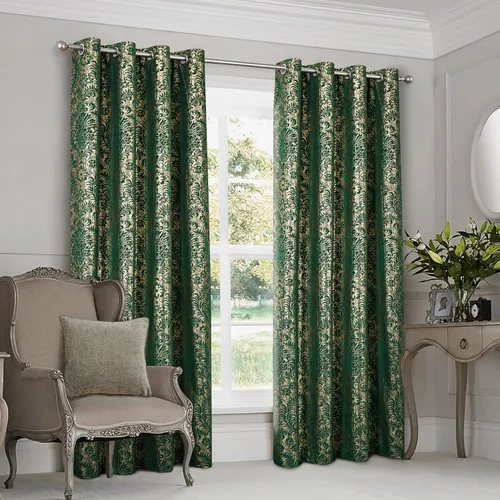 Vista 12 de always4u Cortinas de Terciopelo Acanalado Negro y Dorado con Estampado de Damasco en Lámina 100% Opacas de 84 Pulgadas de Largo, Cortinas de 2